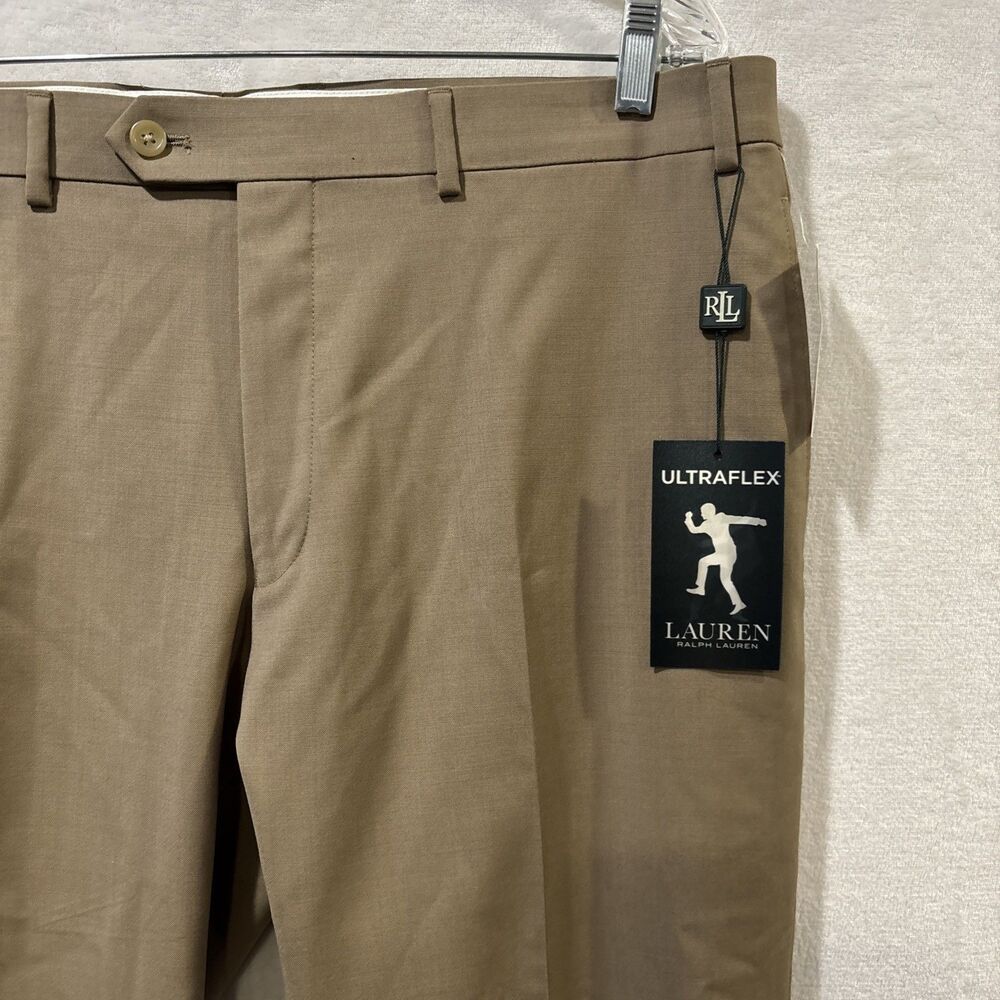 Lauren Ralph Lauren High Performance Wool Ultraflex Dress Pants Tan 38x30 NWT - Picture 3 of 10